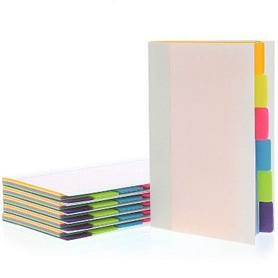 Best Paper Greetings 6-Pack 60 Sheets Sticky Notepad Note Tabs with Lined Paper & 6 Index Tabs, 4 x 6 in