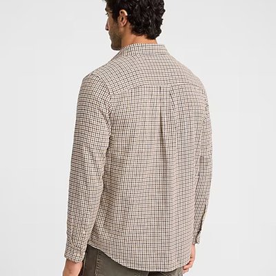 Plaid Double Button Pocket Stretch Flannel Shirt