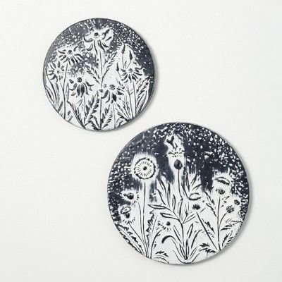 Sullivans Hammered Metal Wall Medallions Set of 2, 23"H & 18"H Black