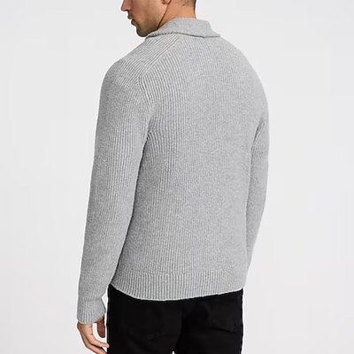Ribbed Shawl Neck Cardigan