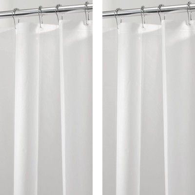 mDesign Wide PEVA Shower Curtain Liner for Bath, 72" x 84", 2 Pack - Frost
