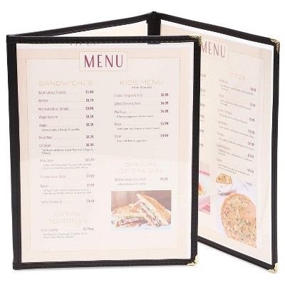 Juvale 12-Pack 3 Page Triple Fold PVC Clear Restaurant Menu Covers for A4 Size Sheet