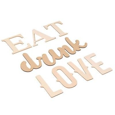 Genie Crafts Wood Quote Signs - Eat Drink Love Wood Letter Signs, Drawing Stencils Wall Decor