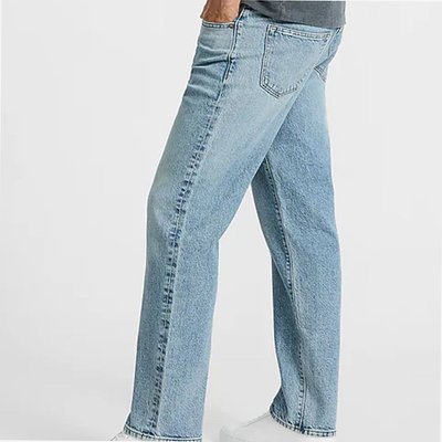 Straight Light Wash Stretch Jeans