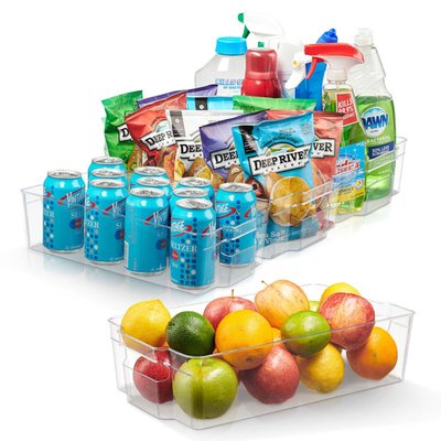Refrigerator Organizer Bins Bpa-free Storage Containers For Fridge & Pantry