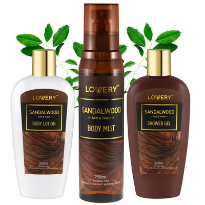Sandalwood Body Care Set - 3Pc Bath Travel Kit