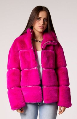 Mob Wife Unreal Fur Jacket - Hot Pink