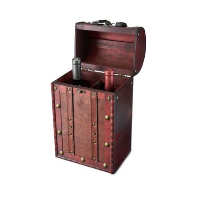 2 Bottle Antique Wooden Wine Box