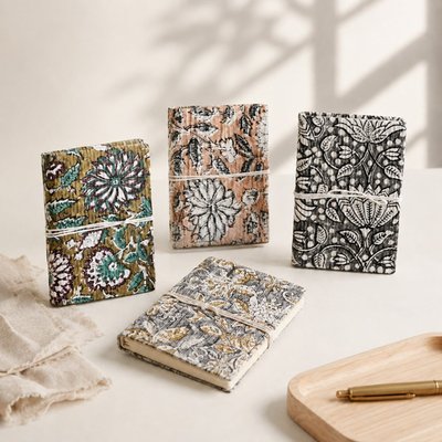 Block Printed Hardcover Notebook Set