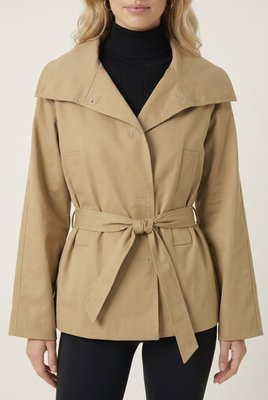 Belted Wrap Jacket With Wide Lapels
