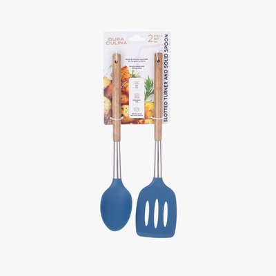 Solid Spoon & Slotted Turner Set