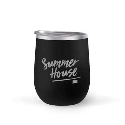Summer House Logo 12 Oz Stainless Steel Wine Tumbler