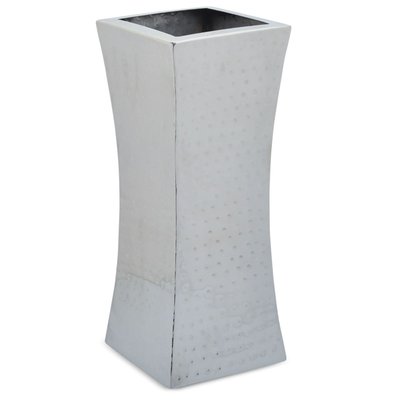 Small Square Hammered Metal Vase