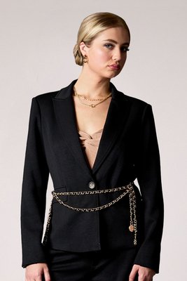 Taylor Belted Blazer -  Black
