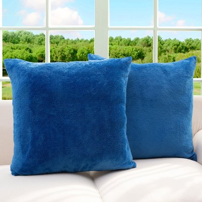 Microsherpa Throw Pillow Set, Soft Velvet Accent Pillows 18 X 18, 2 Pack