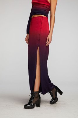Stretch Silky Woven Midi Skirt