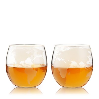 Globe Whiskey Tumblers Set Of 2