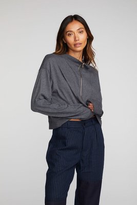 Triblend Half Zip Pullover With Rib