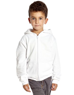 Leveret Kids Zipper Hoodie Cotton Neutral Solid Color