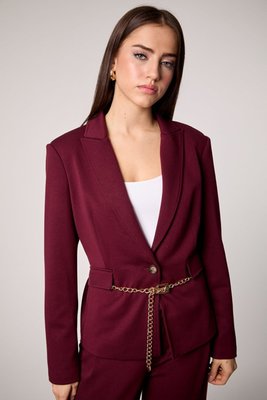 Taylor Belted Blazer - Vampy