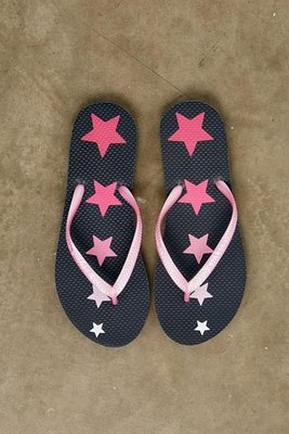 Pink Stars Flip Flops