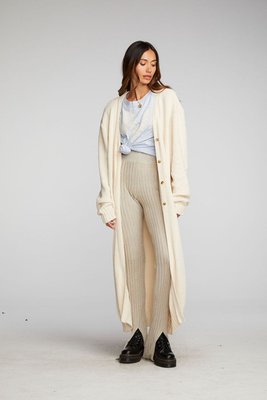 Chenille Cotton Sweater Knit Button Down Long Cardigan