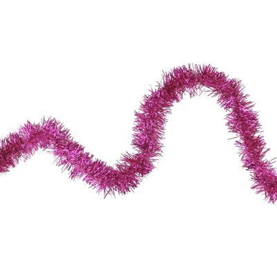 Shiny Traditional Tinsel Commercial Christmas Garland - 50' x 2" - Pink - Unlit