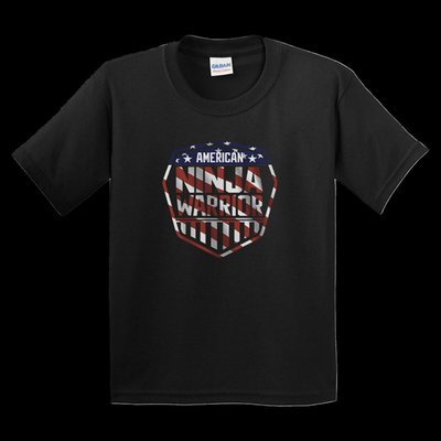 American Ninja Warrior Stripe Logo Kids Short Sleeve T-shirt