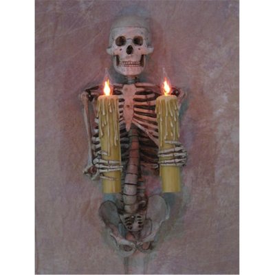 Wall Sconce Medium Skeleton Torso holding two candles