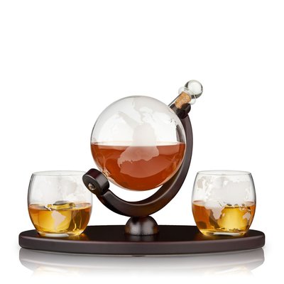 Globe Decanter And Whiskey Tumbler Set