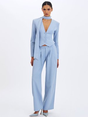 Reva Sky Blue Pinstripe Single Pleat Pants