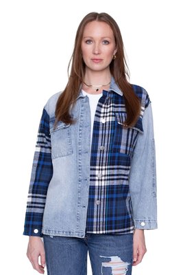 Your Ex Boyfriends Shacket - Blue Plaid