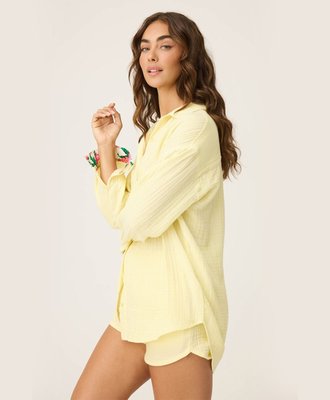 Pjs X Pq Swim Yellow Gauze Long Sleeve