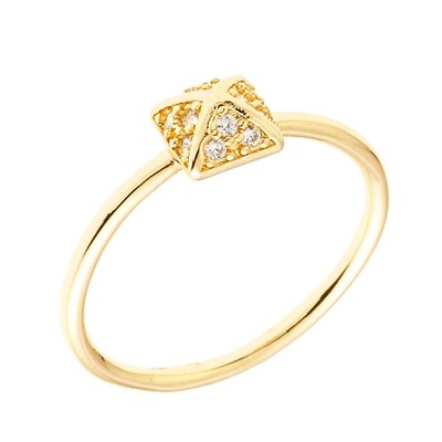 Lupine Women's 18k Gold Plated Geo Fashion Ring