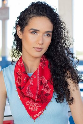 Saachi Style Embellished Paisley Bandana