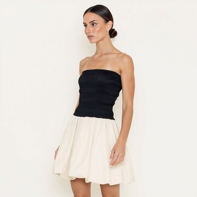 Strapless Bubble Hem Mini Dress