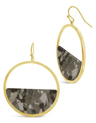 1.5" Half Circle Resin Dangle Earrings