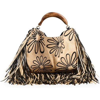Farm Rio Women's Fringed Raffia Mini Bag