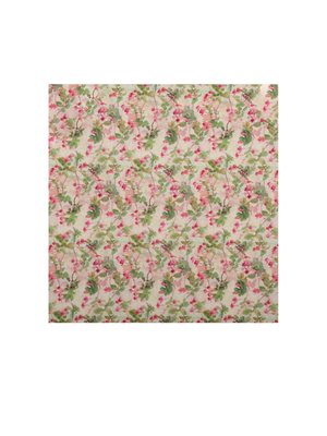Spring Affair Green And Pink Floral Linen Head Scarf