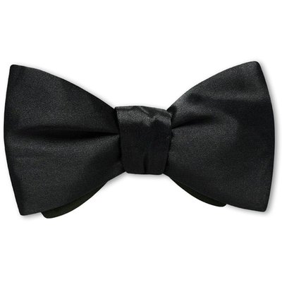 Black Charmeuse Bow Tie