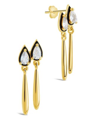 Nyx Cz & Enamel Dangle Earrings