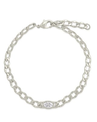 Rebel Station Cz Curb Chain Bracelet