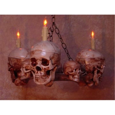Chandelier Skull-Bone  Life-Size Skulls on  Femurs