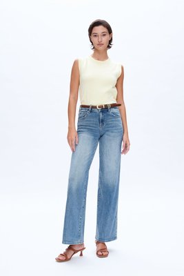 Mid Rise Wide Leg Denim Jeans