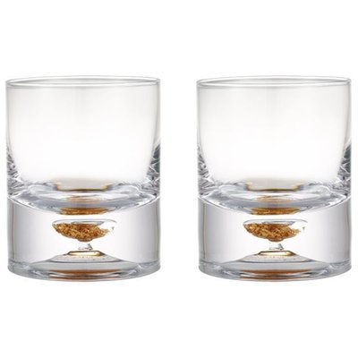 Berkware Lowball Whiskey Glasses With Unique Embedded