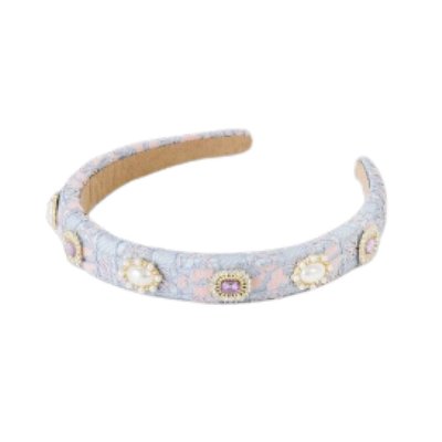 Jewelled Lace Headband - Lavendar