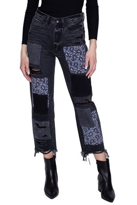 Paisley Patchwork Straight Leg - Black Stone