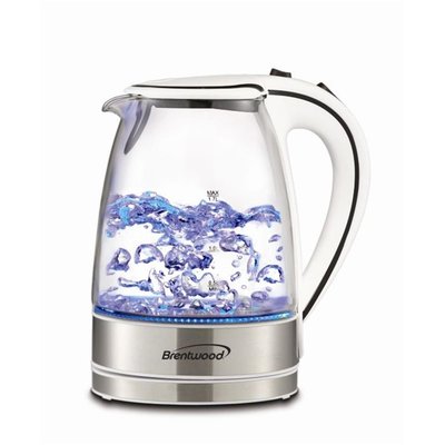 L Tempered Glass Tea Kettle White