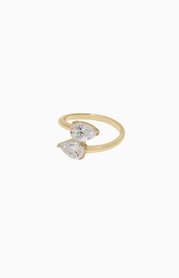 Ettika Crystal Teardrop Gold Wrap Ring