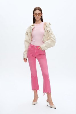 High Rise Vintage Crop Flare Denim Jeans